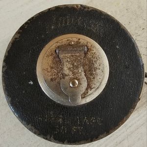 Vintage Lufkin Universal Steel Tape Measure 50 ft. in a black leather case